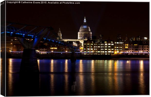  St Paul's Cathedral at Night Canvas Print by Catherine Fowler