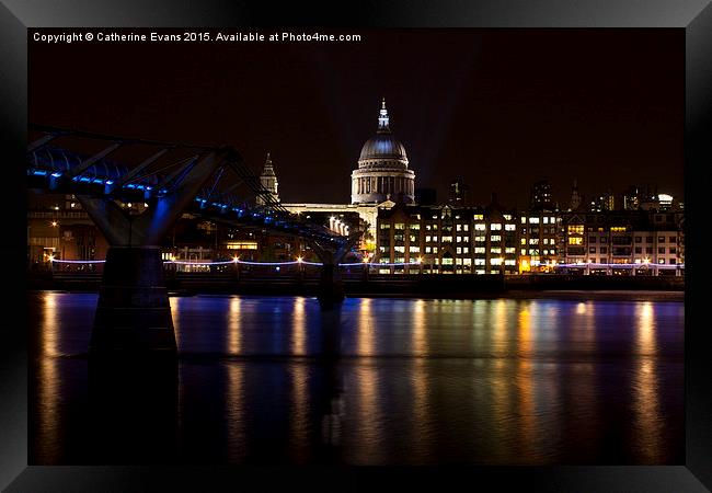  St Paul's Cathedral at Night Framed Print by Catherine Fowler