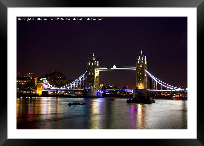  Tower Bridge at night Framed Mounted Print by Catherine Fowler