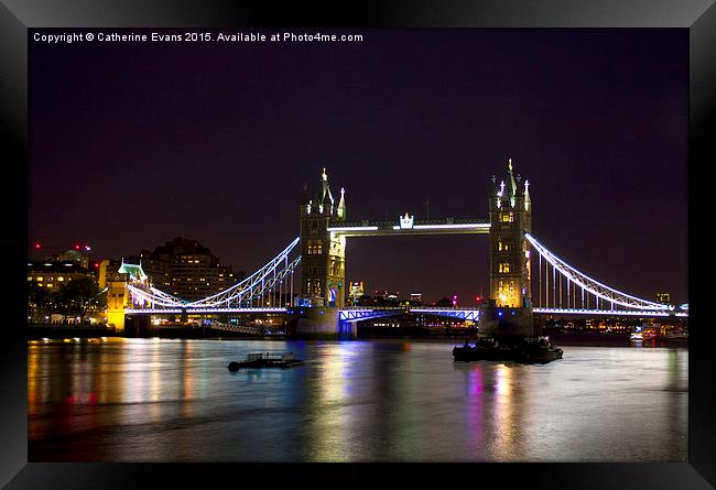  Tower Bridge at night Framed Print by Catherine Fowler