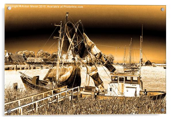  Dutch Fishing Trawler  Acrylic by Aidan Moran