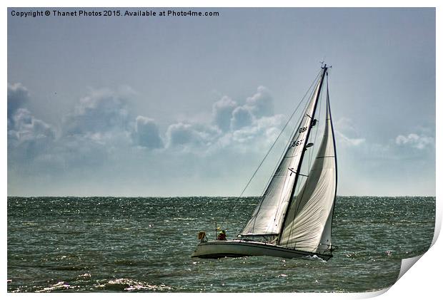 Sailing alone Print by Thanet Photos