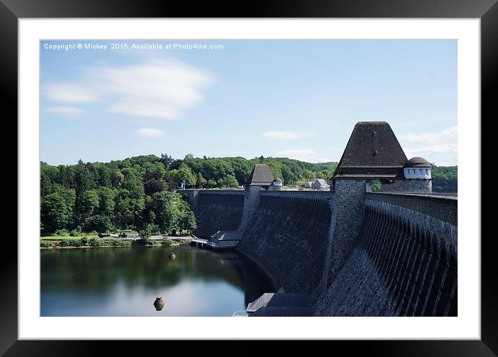 Moehnesee Dam Framed Mounted Print by rawshutterbug 