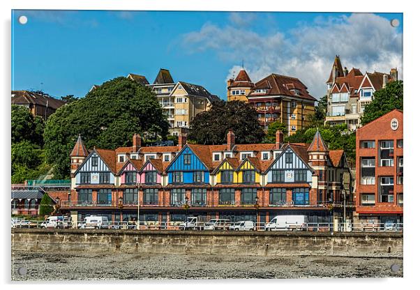 Seafront Villas Penarth Acrylic by Steve Purnell