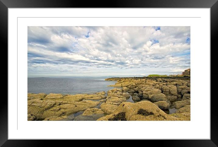  Troon rocks and ballast bank Framed Mounted Print by jane dickie