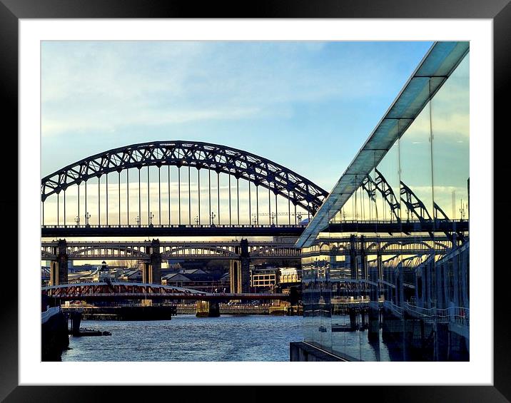  Tyne Bridge Reflection Framed Mounted Print by Alexander Perry