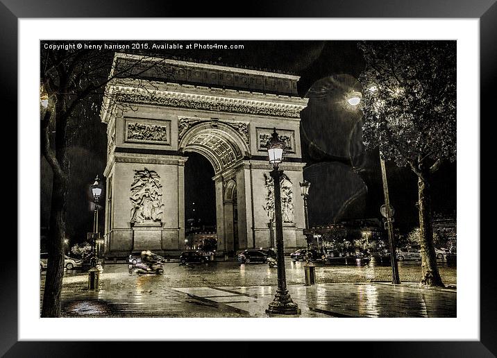  Rain Drops In Paris Framed Mounted Print by henry harrison