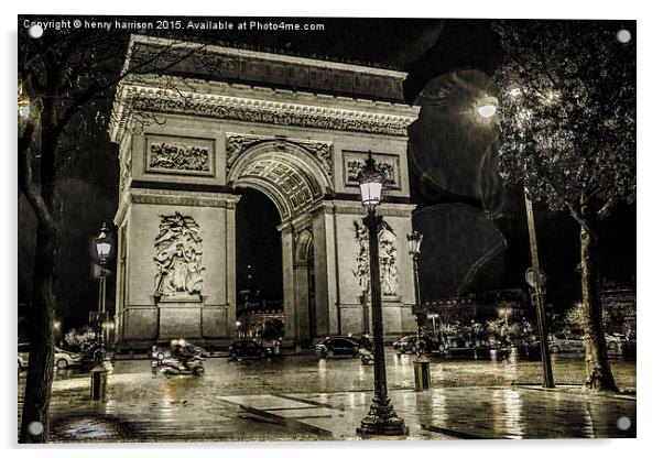  Rain Drops In Paris Acrylic by henry harrison