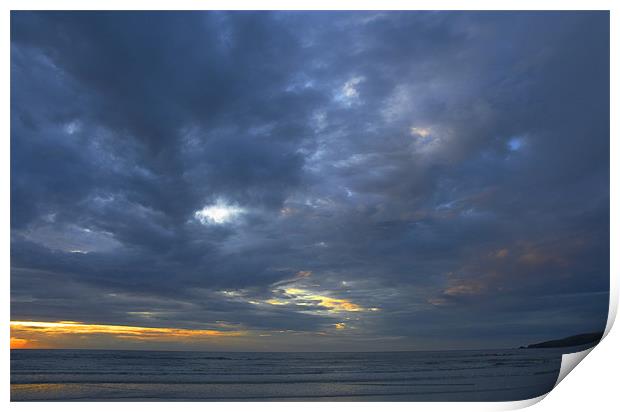 Dramatic Sky at Poppet Sands Print by Charlie Gray LRPS