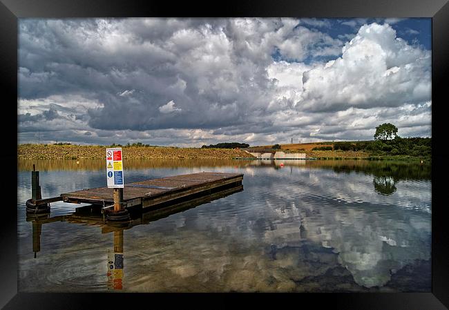 Ulley Jetty and Storm Clouds  Framed Print by Darren Galpin