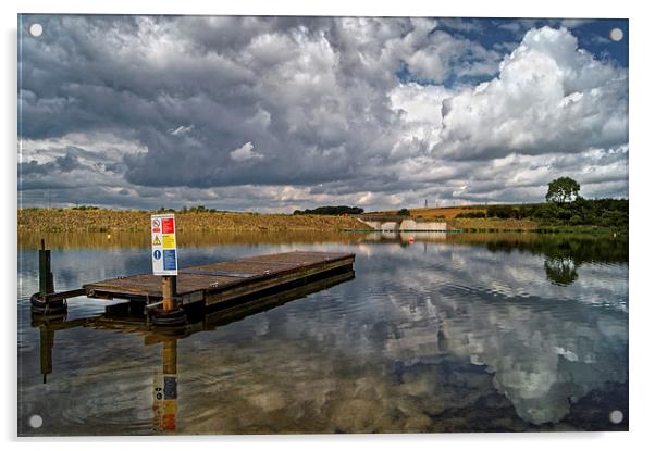 Ulley Jetty and Storm Clouds  Acrylic by Darren Galpin