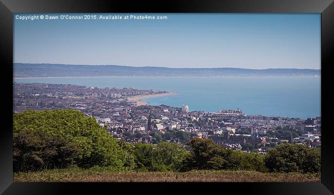  Aerial View of Eastbourne in Sussex Framed Print by Dawn O'Connor