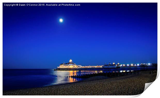  Eastbourne Pier in the Moonlight Print by Dawn O'Connor