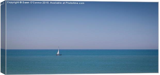  A Lonely Yacht out at Sea Canvas Print by Dawn O'Connor