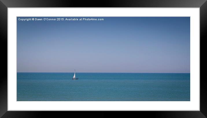  A Lonely Yacht out at Sea Framed Mounted Print by Dawn O'Connor