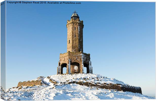 Darwen Tower in the snow Canvas Print by Stephen Read