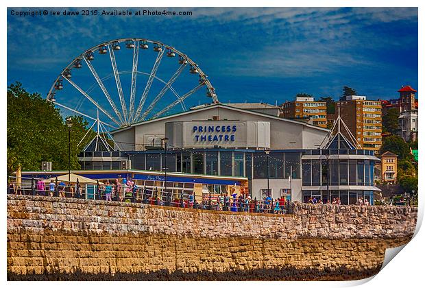 Torquay Princess Theatre and big wheel Print by Images of Devon