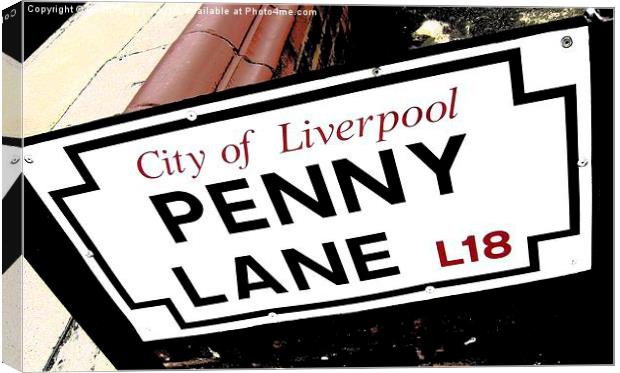  Penny Lane Sign Canvas Print by Brian  Raggatt