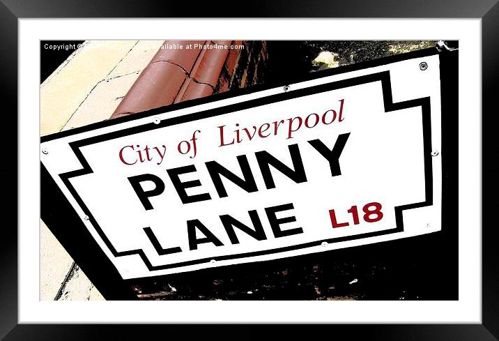  Penny Lane Sign Framed Mounted Print by Brian  Raggatt
