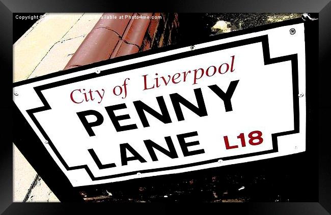  Penny Lane Sign Framed Print by Brian  Raggatt