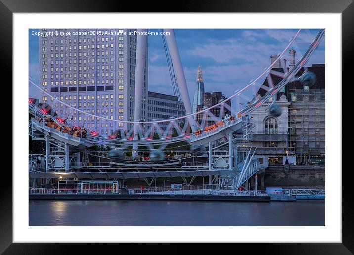The Shard through the London eye  Framed Mounted Print by mike cooper