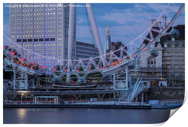 The Shard through the London eye  Print by mike cooper