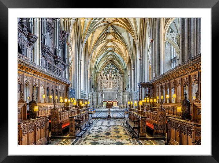Cathedral Aisle Framed Mounted Print by Adrian Evans