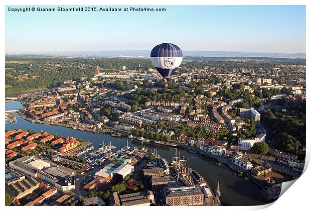  Balloon Over Bristol Print by Graham Bloomfield