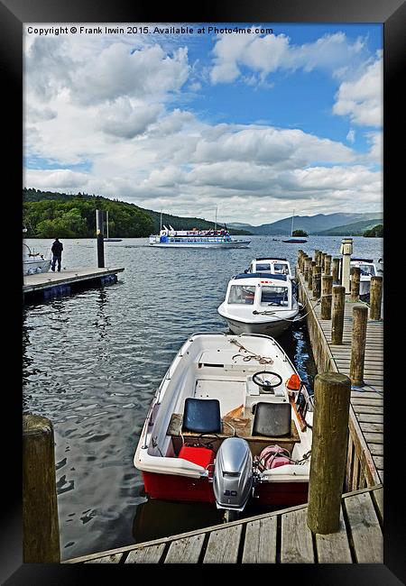  Windermere, a cruise boat passes by. Framed Print by Frank Irwin