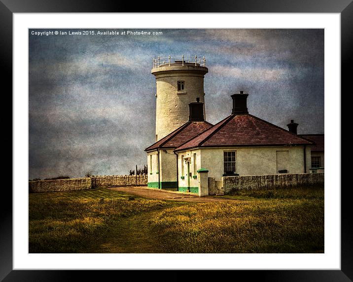  Nash Point Lighthouse Low Tower Framed Mounted Print by Ian Lewis