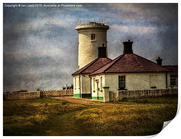  Nash Point Lighthouse Low Tower Print by Ian Lewis