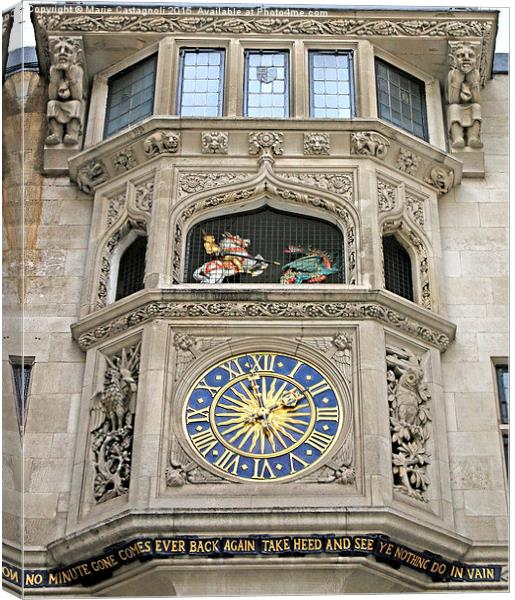  The Moving Story Clock Canvas Print by Marie Castagnoli