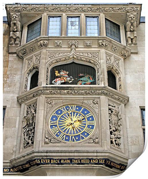  The Moving Story Clock Print by Marie Castagnoli