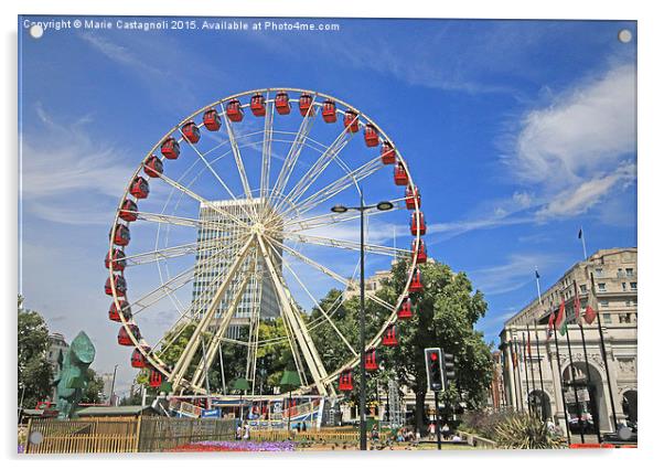   The Observation Wheel  Acrylic by Marie Castagnoli