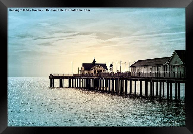 The Pier Framed Print by Ally Coxon
