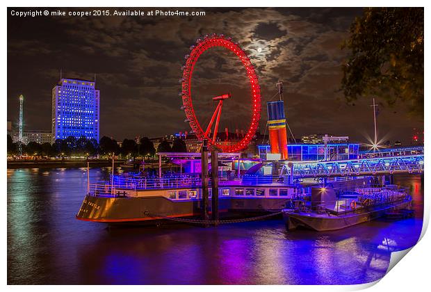  night time on the embankment Print by mike cooper