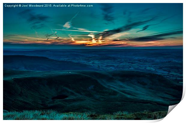  Sunset From Pen Y Fan Brecon Beacons Print by Joel Woodward