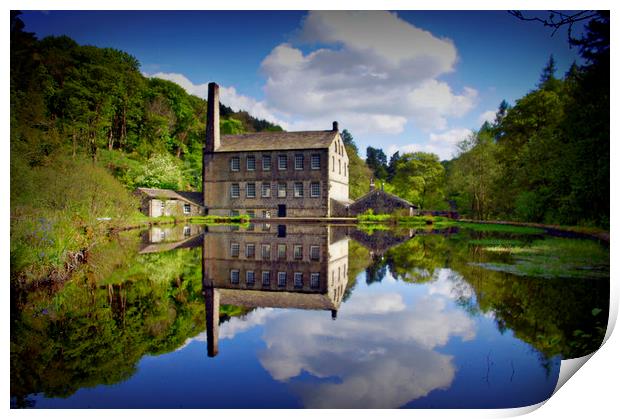 Industrial reflections of Gibson Mill Print by Karl Butler