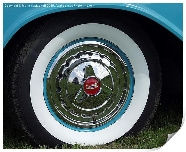  50's white wall Tyres Print by Marie Castagnoli