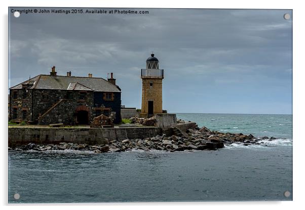  Portpatrick lighthouse Acrylic by John Hastings