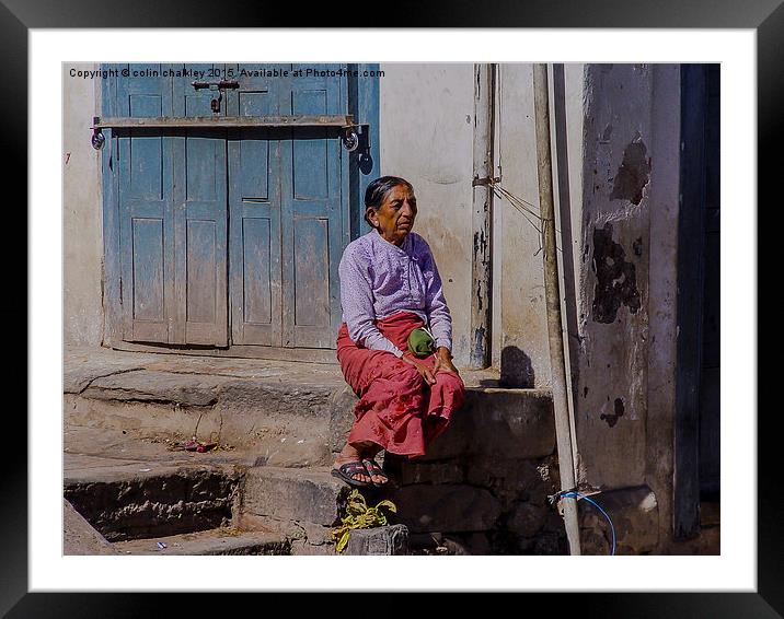  Contemplation in Kathmandu Framed Mounted Print by colin chalkley