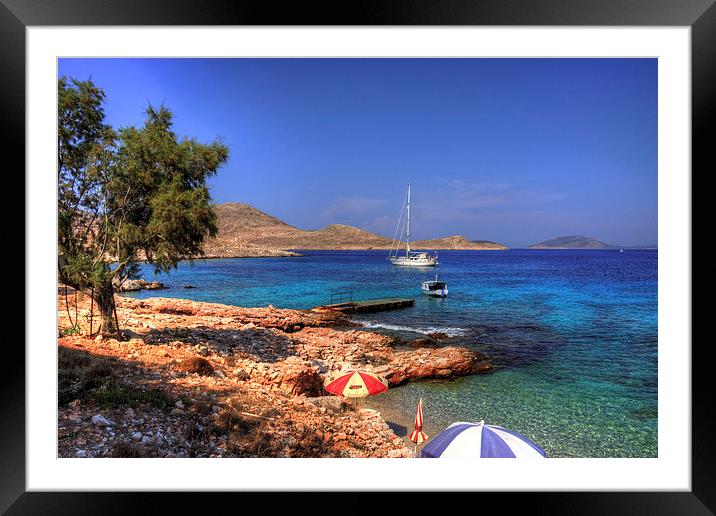 The Pier at Ftenagia Framed Mounted Print by Tom Gomez