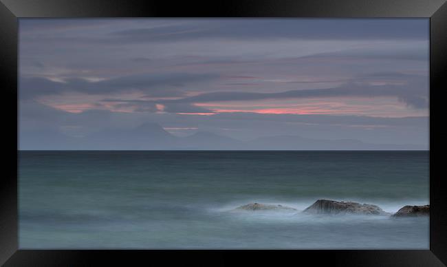 Sound of Jura at Sunset Framed Print by Maria Gaellman