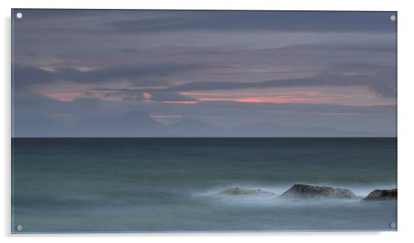 Sound of Jura at Sunset Acrylic by Maria Gaellman