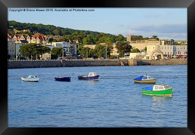  Weston-Super-mare    promenade Framed Print by Diana Mower