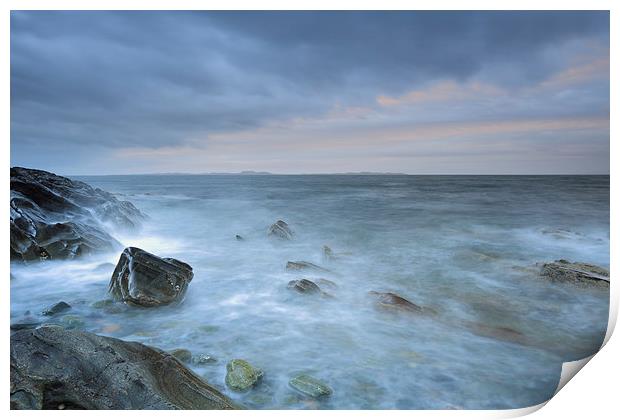 Sound of Jura at Sunset Print by Maria Gaellman