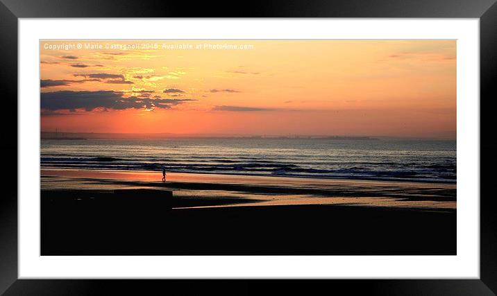  A Solitary Sunset Walk Framed Mounted Print by Marie Castagnoli