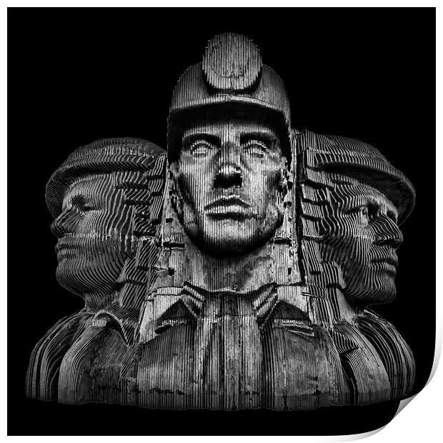 Miners In The Dark Print by Steve Purnell