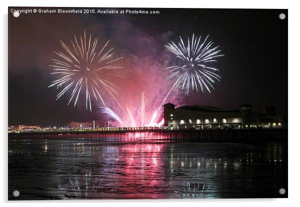  Fireworks at Weston Super Mare Acrylic by Graham Bloomfield