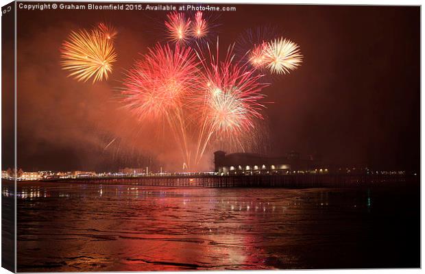  Fireworks over Weston Super Mare Canvas Print by Graham Bloomfield